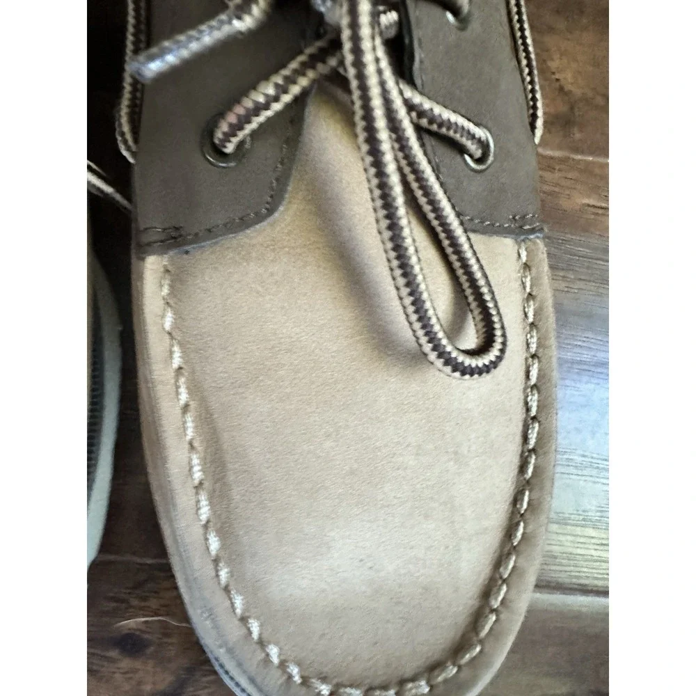 SPERRY TOP-SIDER Boys Size 7M LEEWARD SAHARA BOAT SHOES BROWN Leather